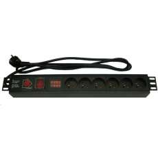 XtendLan 19'' rozvodný panel 6x 230V, ČSN, nadproudová ochrana, měření spotřeby (např. při home office) XtendLan 19'' rozvodný panel 6x 230V, ČSN, nadproudová ochrana, měření spotřeby (např. při home office)