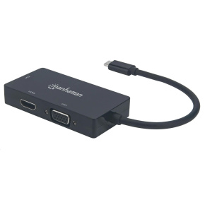 MANHATTAN Adaptér - Converter A/V USB-C 3v1 (HDMI, VGA, DVI)