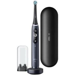 Oral-B iO7 Black Onyx elektrický zubní kartáček, magnetický, 5 režimů, časovač, tlakový senzor, pouzdro, černý