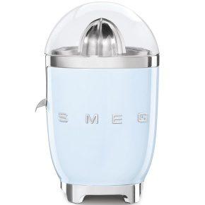 Smeg CJF11PBEU citrusový odšťavňovač, 70 W, manuální tlak, univerzální kužel z nerezové oceli, pastelově modrý