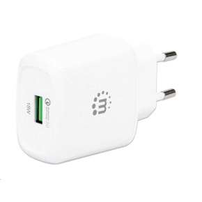 MANHATTAN USB-A nabíječka QC 3.0 Wall Charger - 18 W, USB-A Quick Charge™ 3.0 Port up to 18 W, Europlug, bílá