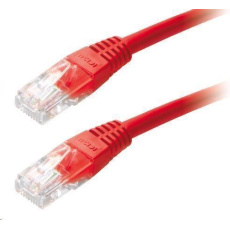 XtendLan patch kabel Cat5E, UTP - 0,25m, červený (prodej po 10 ks)
