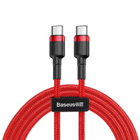 Baseus Cafule Series nabíjecí / datový kabel USB-C na USB-C PD2.0 60W Flash 1m, červená