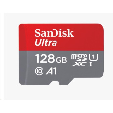 SanDisk MicroSDXC karta 128GB Ultra (140 MB/s, A1 Class 10 UHS-I) + adaptér SanDisk MicroSDXC karta 128GB Ultra (140 MB/s, A1 Class 10 UHS-I) + adaptér