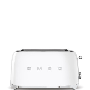 Smeg TSF02WHEU, toustovač / topinkovač, 4 toasty, 6 úrovní opékání, zásuvka na drobky, styl. 50. let, bílá Smeg TSF02WHEU, toustovač / topinkovač, 4 toasty, 6 úrovní opékání, zásuvka na drobky, styl. 50. let, bílá