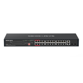 MERCUSYS switch MS128GP (24xGbE,24xPoE+,2xGbE,2xSFP,295W) MERCUSYS switch MS128GP (24xGbE,24xPoE+,2xGbE,2xSFP,295W)