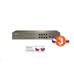 BAZAR - Tenda TEG5310P-8-150W - L3 managed Gigabit PoE AT Switch, 8x PoE AF/AT 10/100/1000Mbps, 1xSFP 1Gbps - poškozený