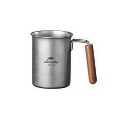 Naturehike retro nerezový hrneček s dřevěným uchem 150g Naturehike retro nerezový hrneček s dřevěným uchem 150g