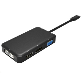 PREMIUMCORD Převodník USB3.1 typ C na HDMI + DVI + VGA + DisplayPort + PD charge