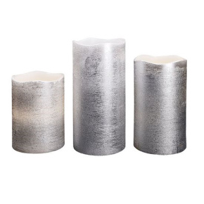 Solight sada LED svíček, 3x svíčka, 10/13/16cm, stříbrná barva, 3x AAA Solight sada LED svíček, 3x svíčka, 10/13/16cm, stříbrná barva, 3x AAA