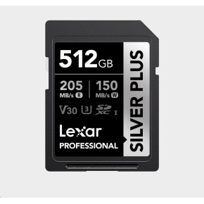 Lexar SDXC Professional SILVER Plus 1066x UHS-I/U3/A2/4K R205/W150 (V30) 512GB Lexar SDXC Professional SILVER Plus 1066x UHS-I/U3/A2/4K R205/W150 (V30) 512GB