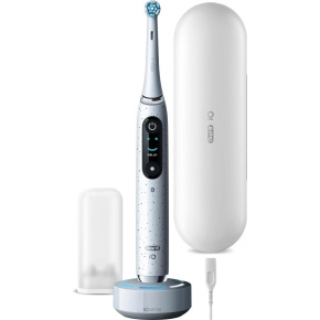 Oral-B iO 10 Stardust White elektrický zubní kartáček, magnetický, 7 režimů, displej, AI 3D sledování povrchu zubů, bílý
