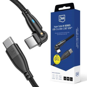 3mk kabel Hyper Cable N-SERIES C to C 2m 20V/3A 60W Black - Swivel 3mk kabel Hyper Cable N-SERIES C to C 2m 20V/3A 60W Black - Swivel