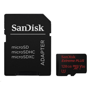 SanDisk MicroSDXC karta 128GB Extreme PLUS (100MB/s, Class 10  UHS-I V30)