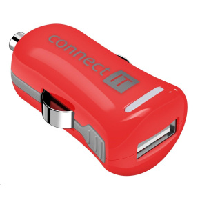 CONNECT IT InCarz COLORZ nabíječka do auta 1xUSB 2,1A, červená (V2)