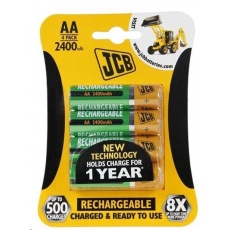 JCB RTU NiMH AA/R06, min.2400mAh, přednabitá, blistr 4 ks JCB RTU NiMH AA/R06, min.2400mAh, přednabitá, blistr 4 ks