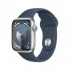 APPLE Watch Series 9 GPS 45mm Silver Aluminium Case with Storm Blue Sport Band - M/L