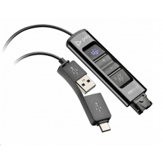 PLANTRONICS adaptér DA85-M s ovládaním, QD -> USB_A/C pro připojení náhlavní soupravy k PC