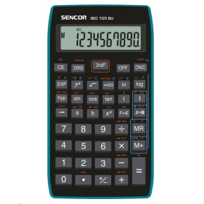 BAZAR - Sencor kalkulačka  SEC 105 BU - školní, 10místná, 56 vědeckých funkcí - Poškozený obal (Komplet)