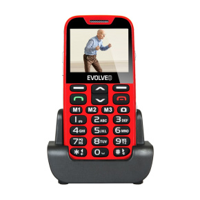 BAZAR - EVOLVEO EasyPhone XD, mobilní telefon pro seniory s nabíjecím stojánkem (červená barva) - Po opravě (Komplet)