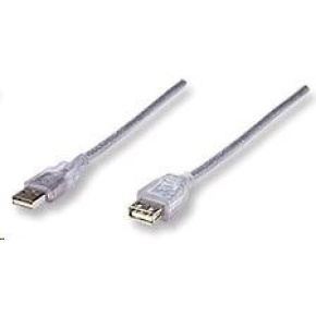 MANHATTAN Kabel USB 2.0 A-A prodlužovací 3m (stříbrný)