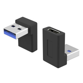 PremiumCord USB redukce USB-C  - USB3.0 typ A  (F/M), zahnutá 90°