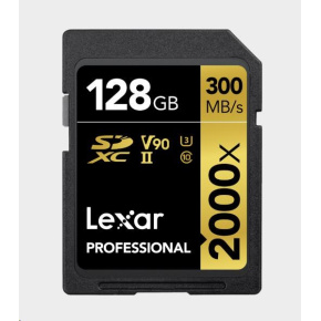 Lexar SDXC Pro 2000X UHS-II U3 R300/W260 (V90) 128GB Lexar SDXC Pro 2000X UHS-II U3 R300/W260 (V90) 128GB